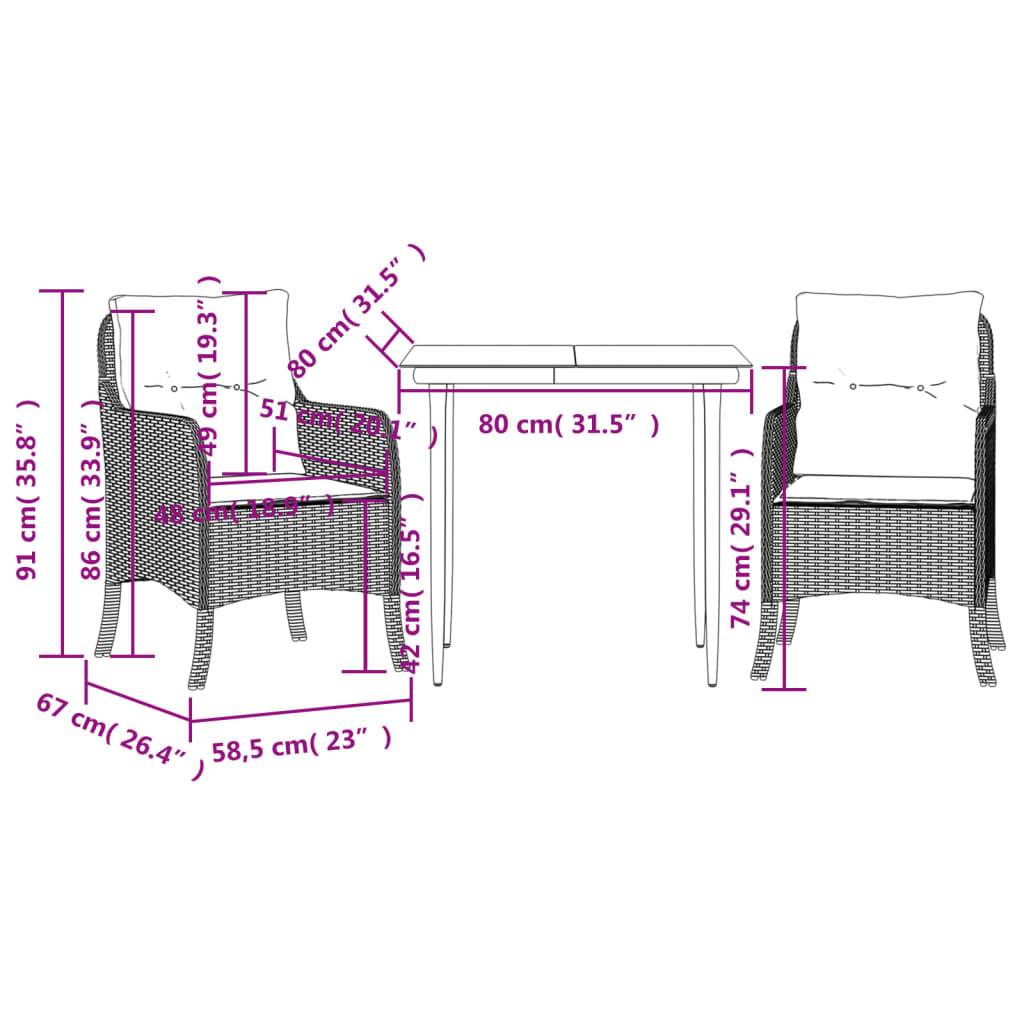 ComfortXL - Petit Salon de Jardin 2 Personnes Résine Tressée Marron pour Balcon avec Table Carrée – ComfortXL Outdoor Living - Image 7