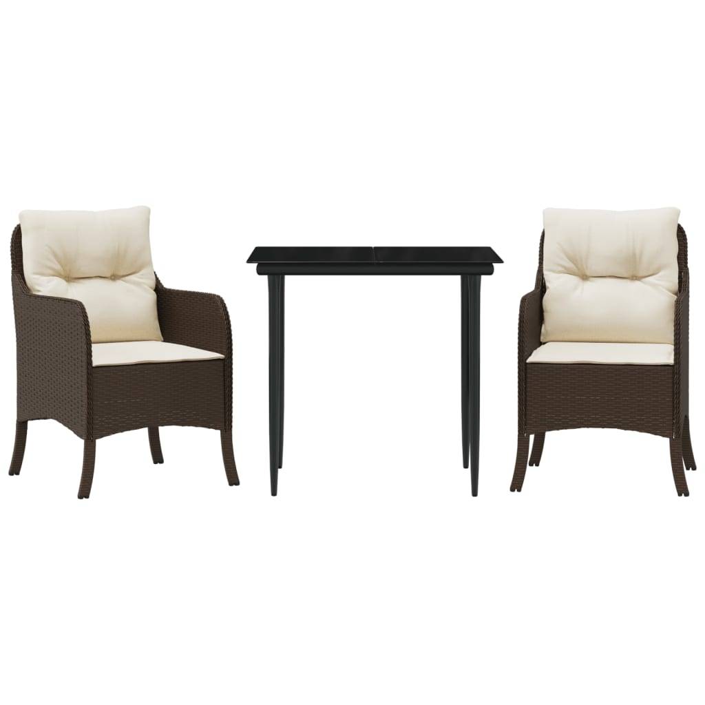 ComfortXL - Petit Salon de Jardin 2 Personnes Résine Tressée Marron pour Balcon avec Table Carrée – ComfortXL Outdoor Living - Image 2