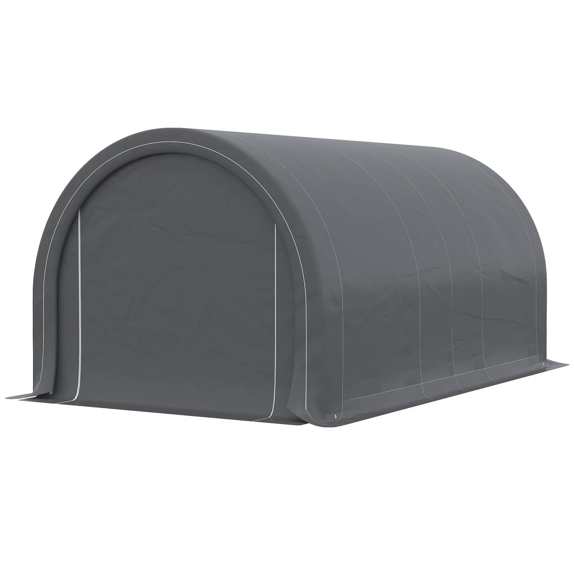 Tente garage abri voiture outils acier PE fermeture éclair 500x300 cm gris - ComfortXL Outdoor Living - Image 2