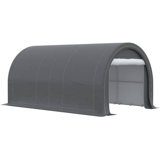 Tente garage abri voiture outils acier PE fermeture éclair 500x300 cm gris - ComfortXL Outdoor Living - Image 10