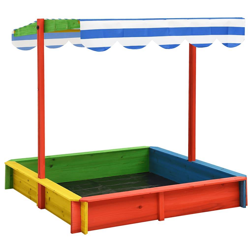 Autre - Bac à sable avec toit réglable Bois de sapin Multicolore UV50 - Image 1