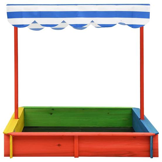 Autre - Bac à sable avec toit réglable Bois de sapin Multicolore UV50 - Image 2