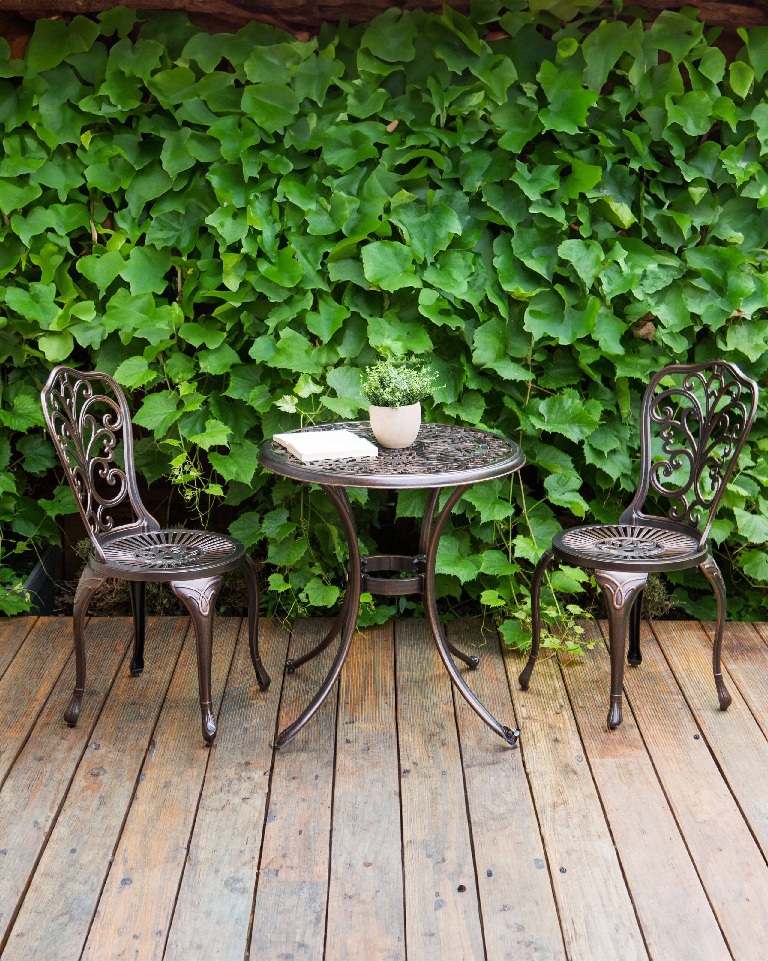 Beliani - Chaise de jardin Aluminium Marron TRIORA - Beliani - Image 1