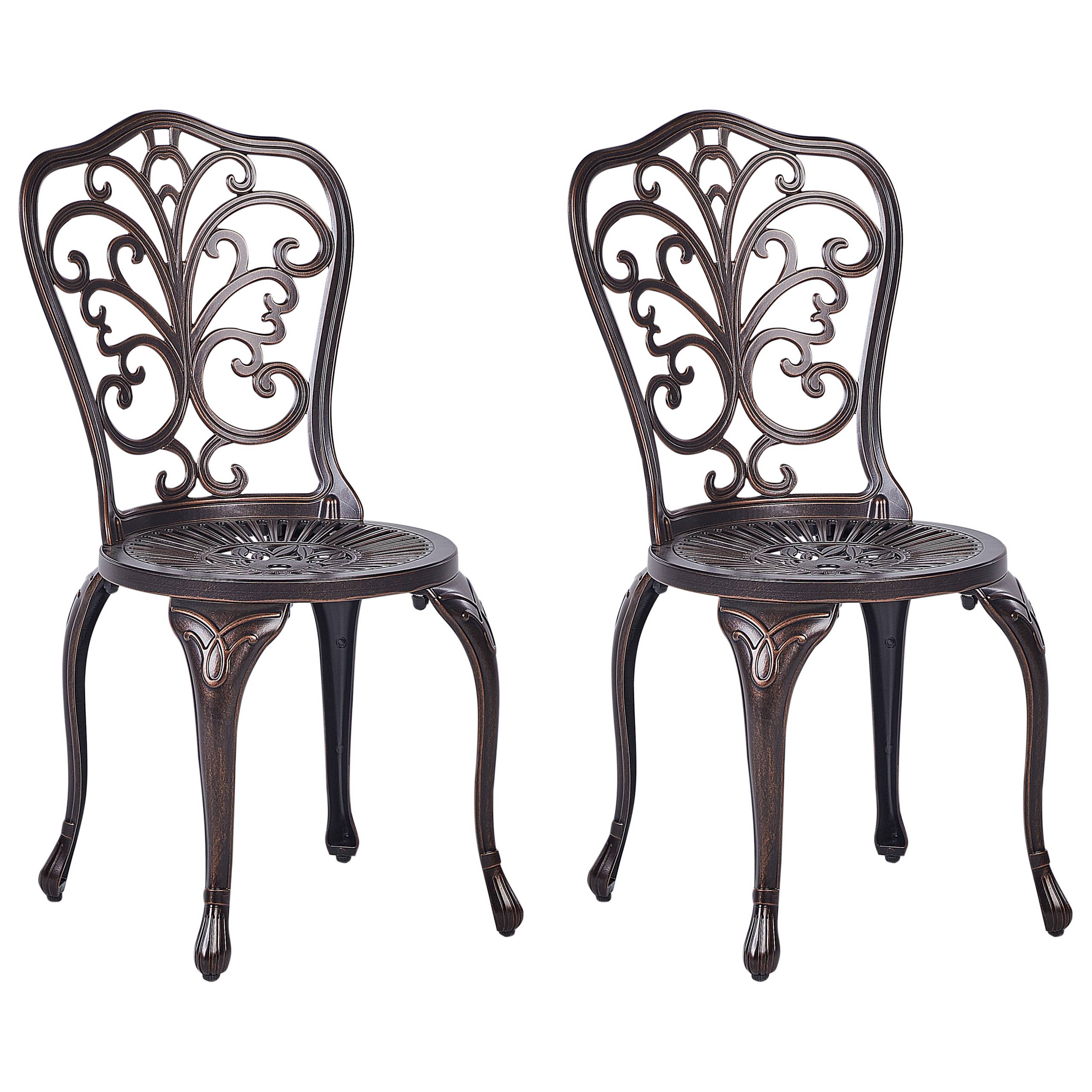 Beliani - Chaise de jardin Aluminium Marron TRIORA - Beliani - Image 2