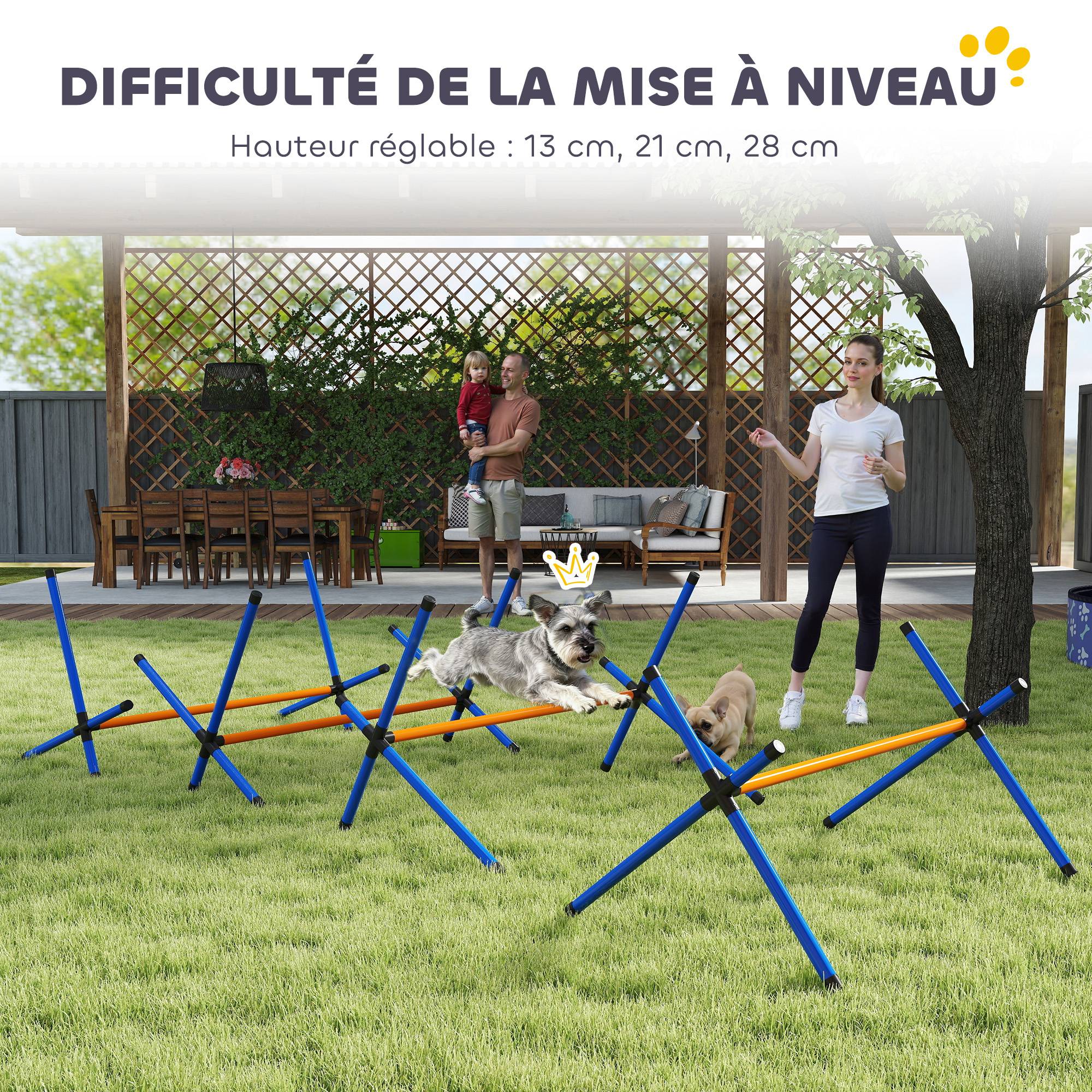 Kit d'agilité pour chien plastique orange 87 x 56 x 41 cm - PANGIVO - Image 7