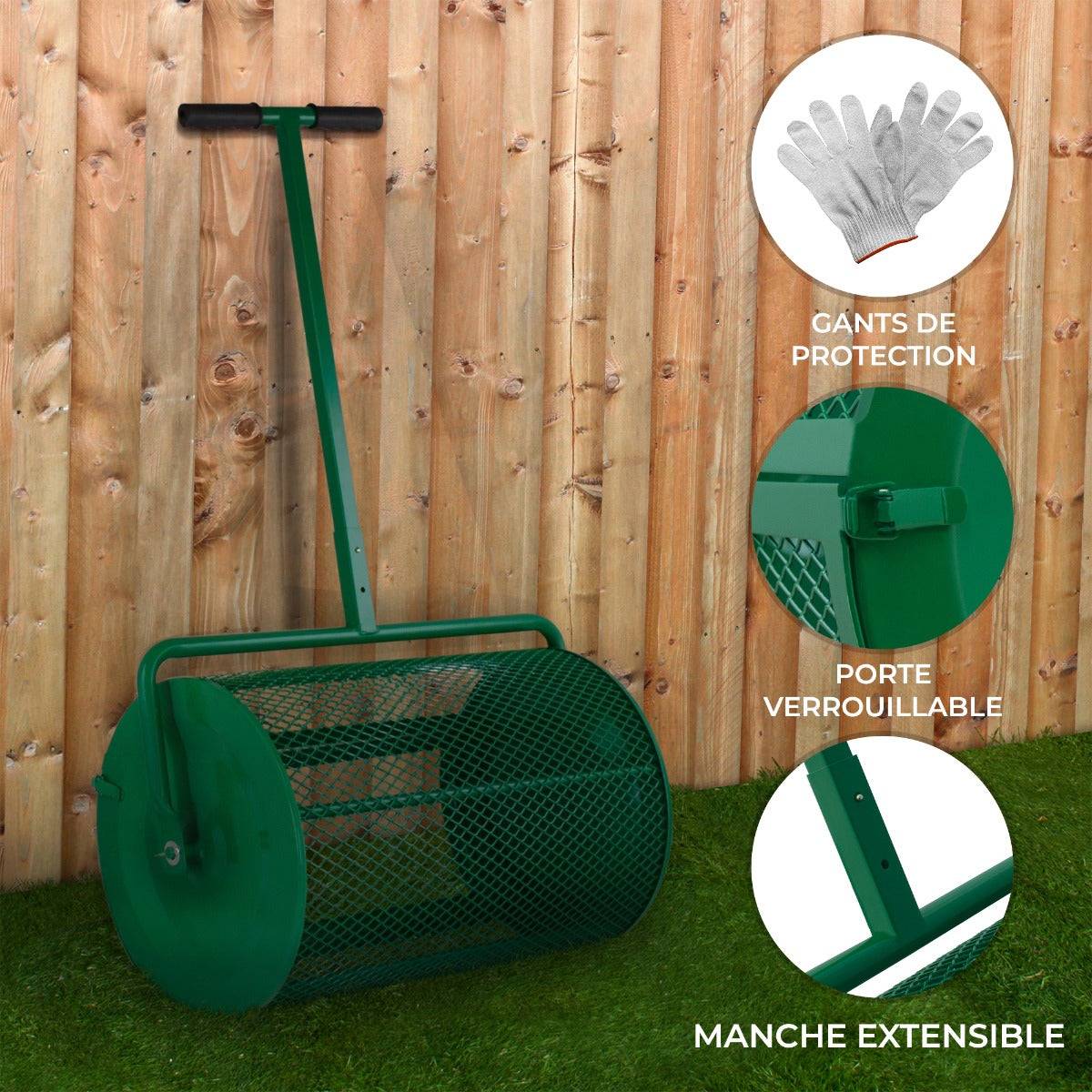 Monstershop - Rouleau Epandeur à Compost 80 L – Vert - Image 2
