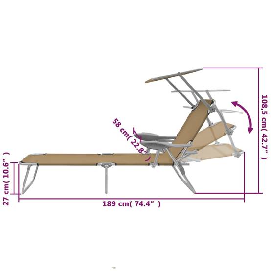 Store banne polyester taupe 58 x 189 x 27 cm - Prolenta premium p375.3 - Image 8