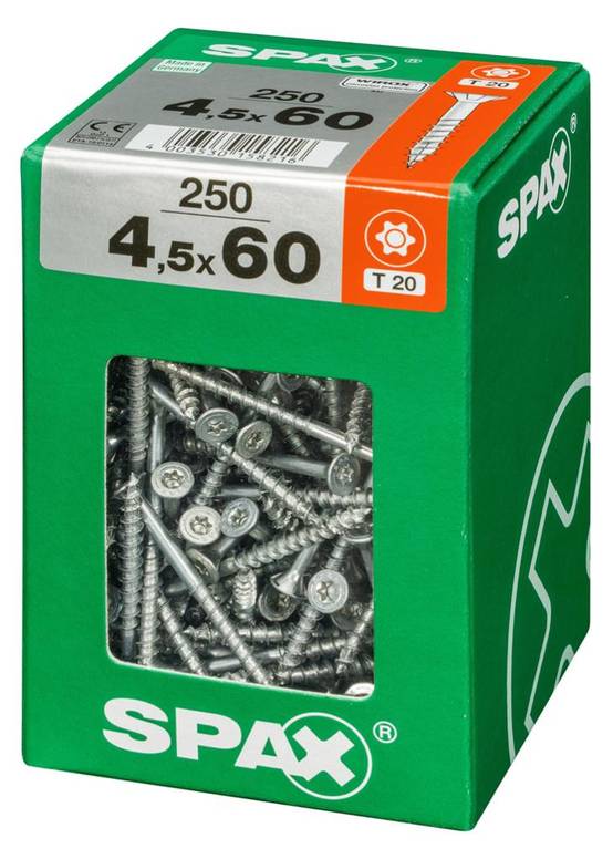 Spax - Lot de 250 vis acier tête fraisée torx SPAX, Diam.4.5 mm x L.60 mm - Image 4