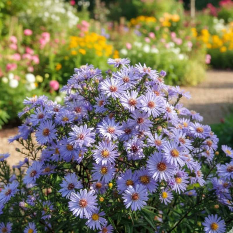 Aster d'automne Lady In Blue, Aster dumosus à fleurs Bleue/ - feuillage Caduc - Godet - 5/20 cm - Image 3