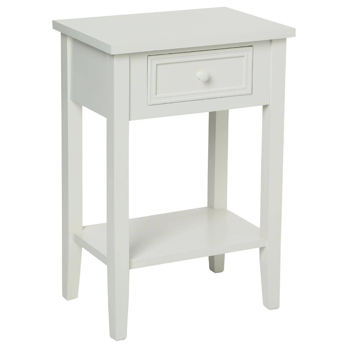 Atmosphera - Table de chevet "Charme" blanc H67cm - Atmosphera Créateur d'intérieur - Image 1