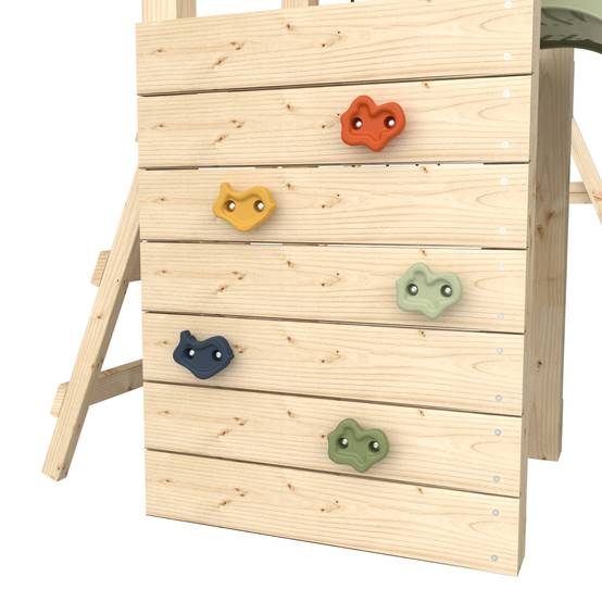 Aire de jeux GESSETTE avec toit - plateforme 87 cm - mur d’escalade - 2 balançoires & toboggan – TP TOYS - Image 8