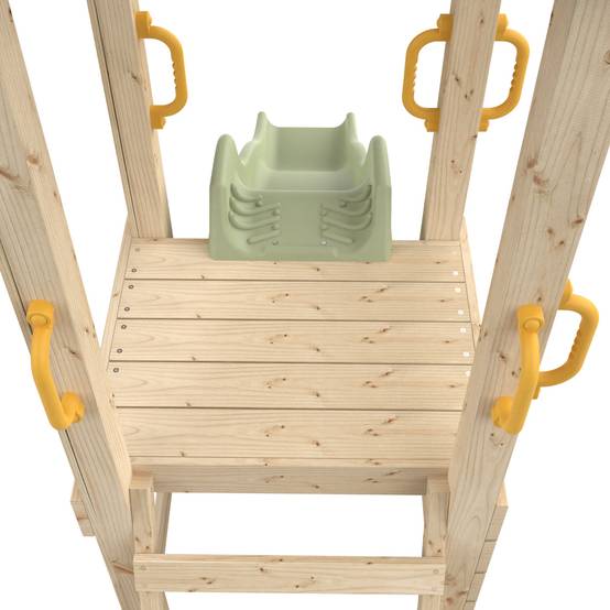 Aire de jeux GESSETTE avec toit - plateforme 87 cm - mur d’escalade - 2 balançoires & toboggan – TP TOYS - Image 7