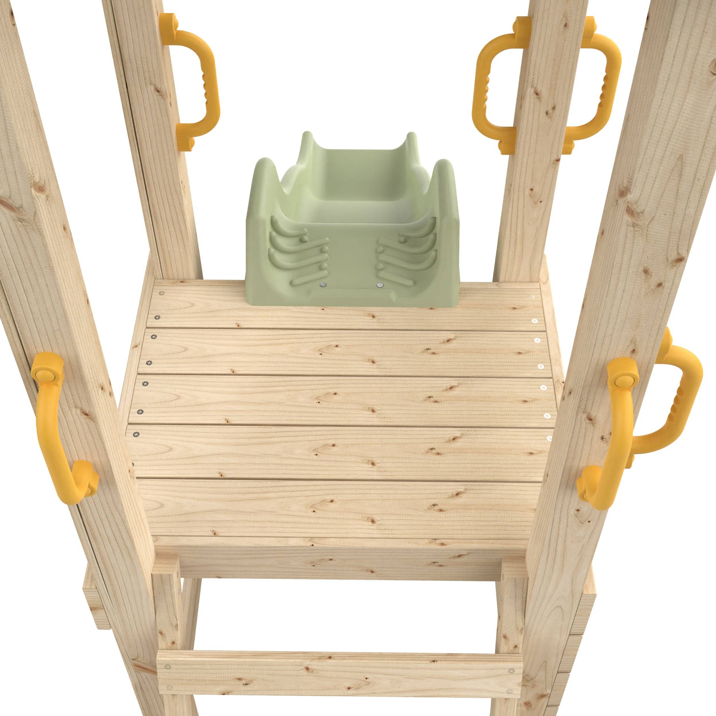 Aire de jeux GESSETTE avec toit - plateforme 87 cm - mur d’escalade - 2 balançoires & toboggan – TP TOYS - Image 7