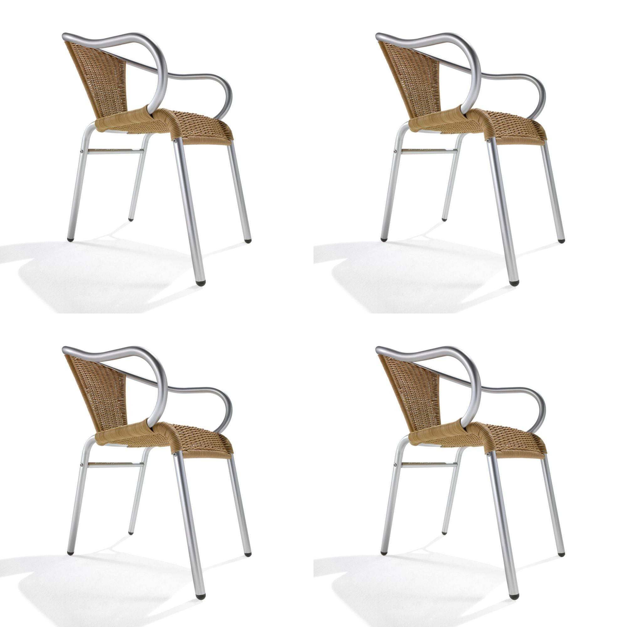 Garbar - Chaises Barcino Contract garbar métal ivoire (Lot de 4) - Image 1