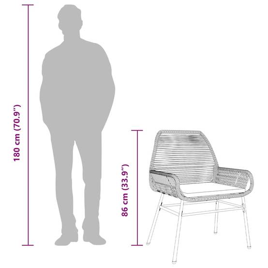ComfortXL - Table et Chaises de Jardin 4 Personnes Poly Rotin Gris Coussins Gris Foncé Table 160cm Verre – ComfortXL Outdoor Living - Image 4