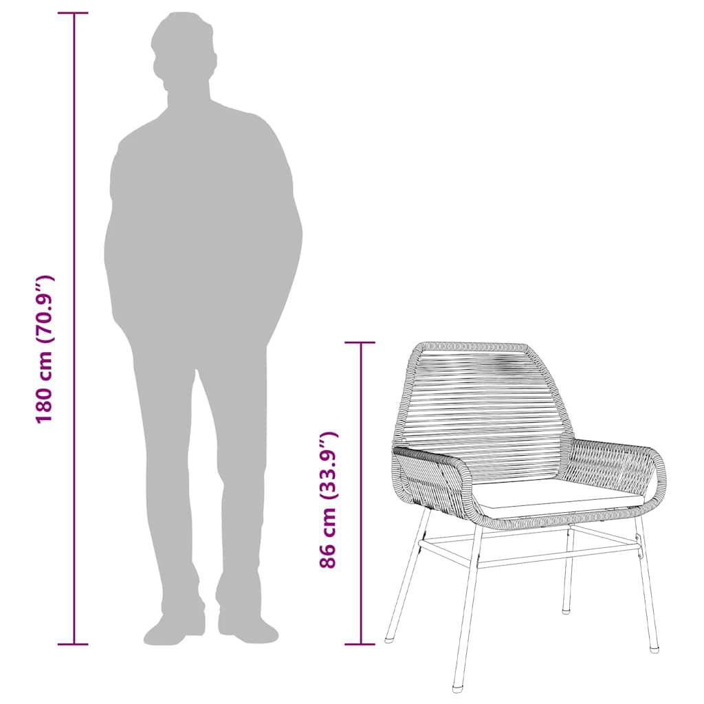 ComfortXL - Table et Chaises de Jardin 4 Personnes Poly Rotin Gris Coussins Gris Foncé Table 160cm Verre – ComfortXL Outdoor Living - Image 4