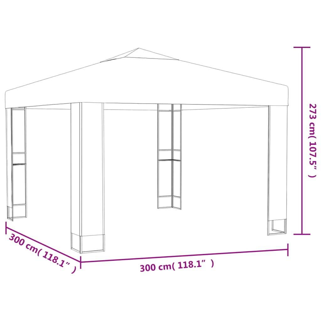 Tonnelle Aluminium Taupe avec LED 3 x 3 x 2.73 m - PANGIVO - Image 8