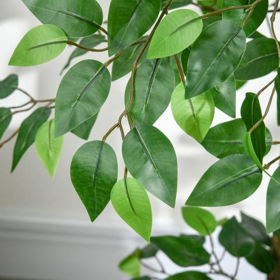 Arbre Artificiel Plante Artificiel ficus Hauteur 1,2 m Tronc Branches Liane Lichen Feuilles Grand réalisme Pot Inclus - Image 9