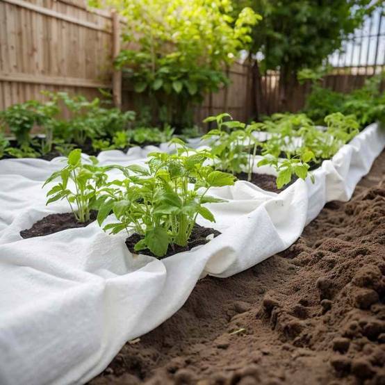 Feutre Géotextile Épais Polyester Pro Jardin Drainage et Stabilisation Blanc 1x50m - ComfortXL Outdoor Living - Image 1