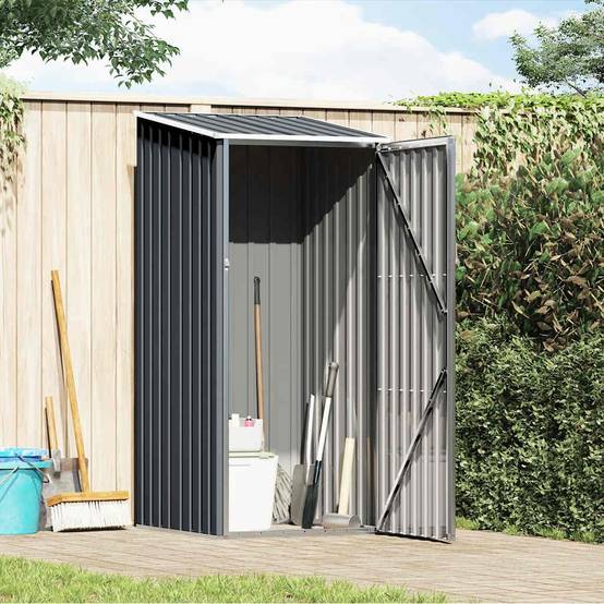 Abri de jardin métal anthracite 87 x 98 x 148/159 cm - PANGIVO - Image 2