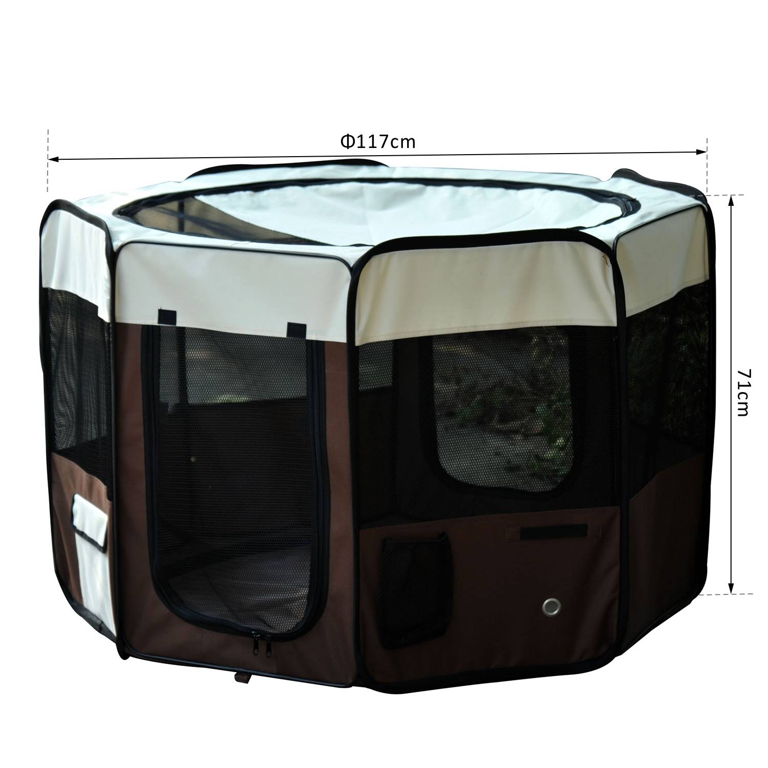 Parc enclos pliable tissu Oxford chiens chats filet respirant 117x76cm multi - ComfortXL Outdoor Living - Image 4