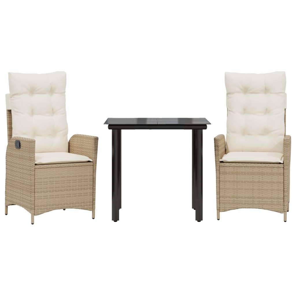 ComfortXL - Salon de jardin 2 personnes résine tressée chaises inclinables table beige – ComfortXL Outdoor Living - Image 2