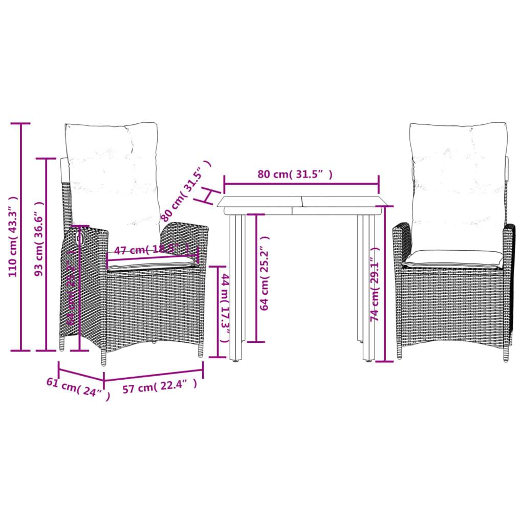 ComfortXL - Salon de jardin 2 personnes résine tressée chaises inclinables table beige – ComfortXL Outdoor Living - Image 9