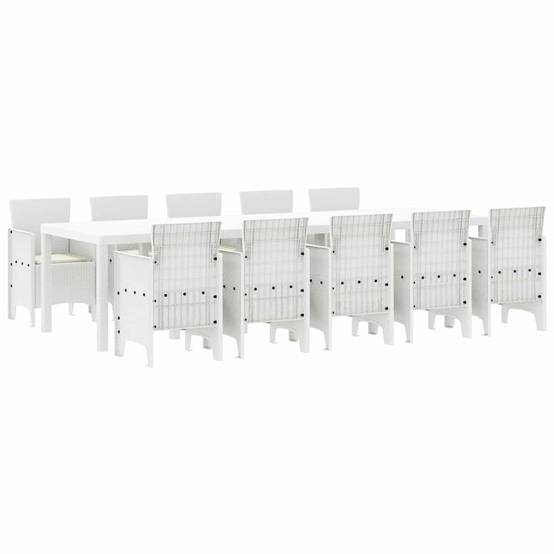 ComfortXL - Table et Chaises de Jardin 10 Places Rotin Synthétique Acier Ensemble Complet pour Cour et Patio Blanc – ComfortXL Outdoor Living - Image 2