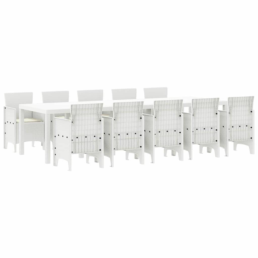 ComfortXL - Table et Chaises de Jardin 10 Places Rotin Synthétique Acier Ensemble Complet pour Cour et Patio Blanc – ComfortXL Outdoor Living - Image 2