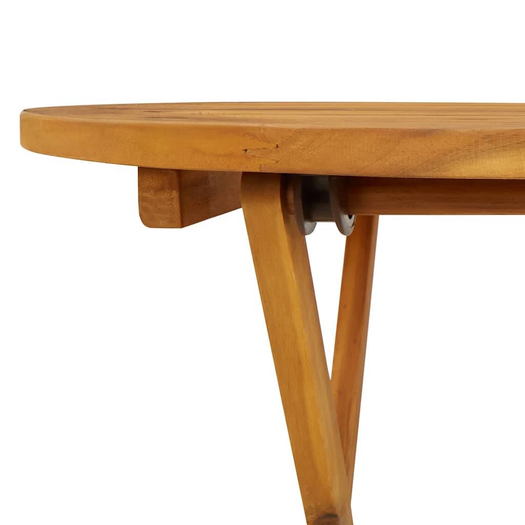 ComfortXL - Table de Jardin Ronde Pliante Ø70 cm en Bois d'Acacia Massif Naturel, Facile à Ranger – ComfortXL Outdoor Living - Image 9
