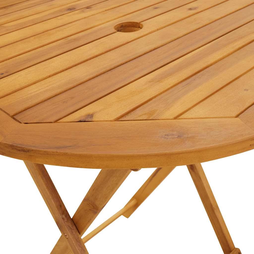 ComfortXL - Table de Jardin Ronde Pliante Ø70 cm en Bois d'Acacia Massif Naturel, Facile à Ranger – ComfortXL Outdoor Living - Image 8