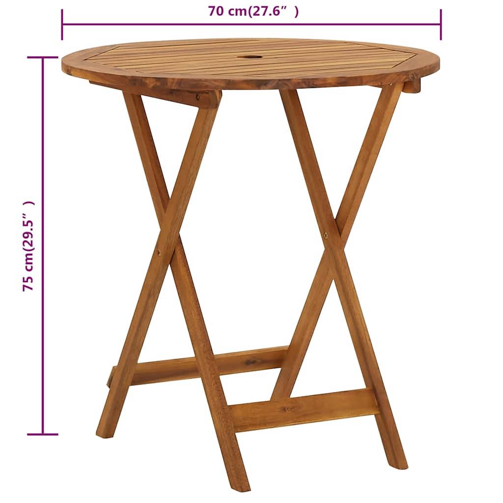 ComfortXL - Table de Jardin Ronde Pliante Ø70 cm en Bois d'Acacia Massif Naturel, Facile à Ranger – ComfortXL Outdoor Living - Image 10