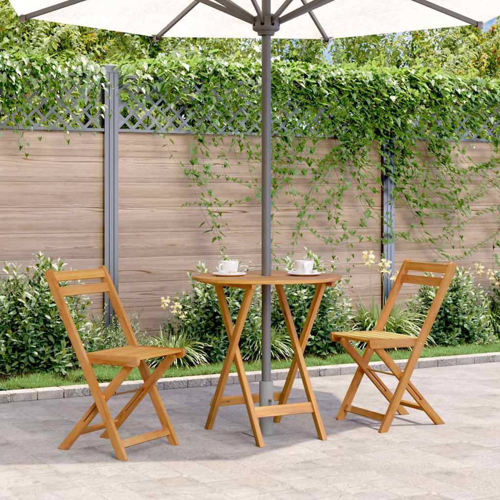 ComfortXL - Table de Jardin Ronde Pliante Ø70 cm en Bois d'Acacia Massif Naturel, Facile à Ranger – ComfortXL Outdoor Living - Image 1