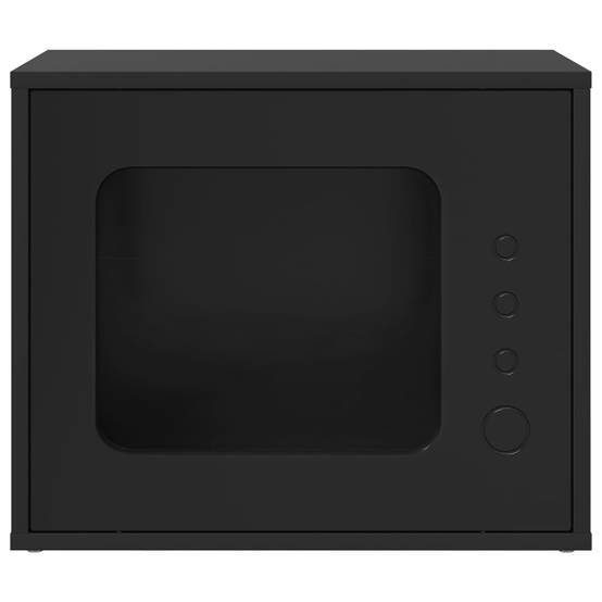 Maison pour chat bois d'ingénierie noir 51 x 30 x 42.5 cm - PANGIVO - Image 5