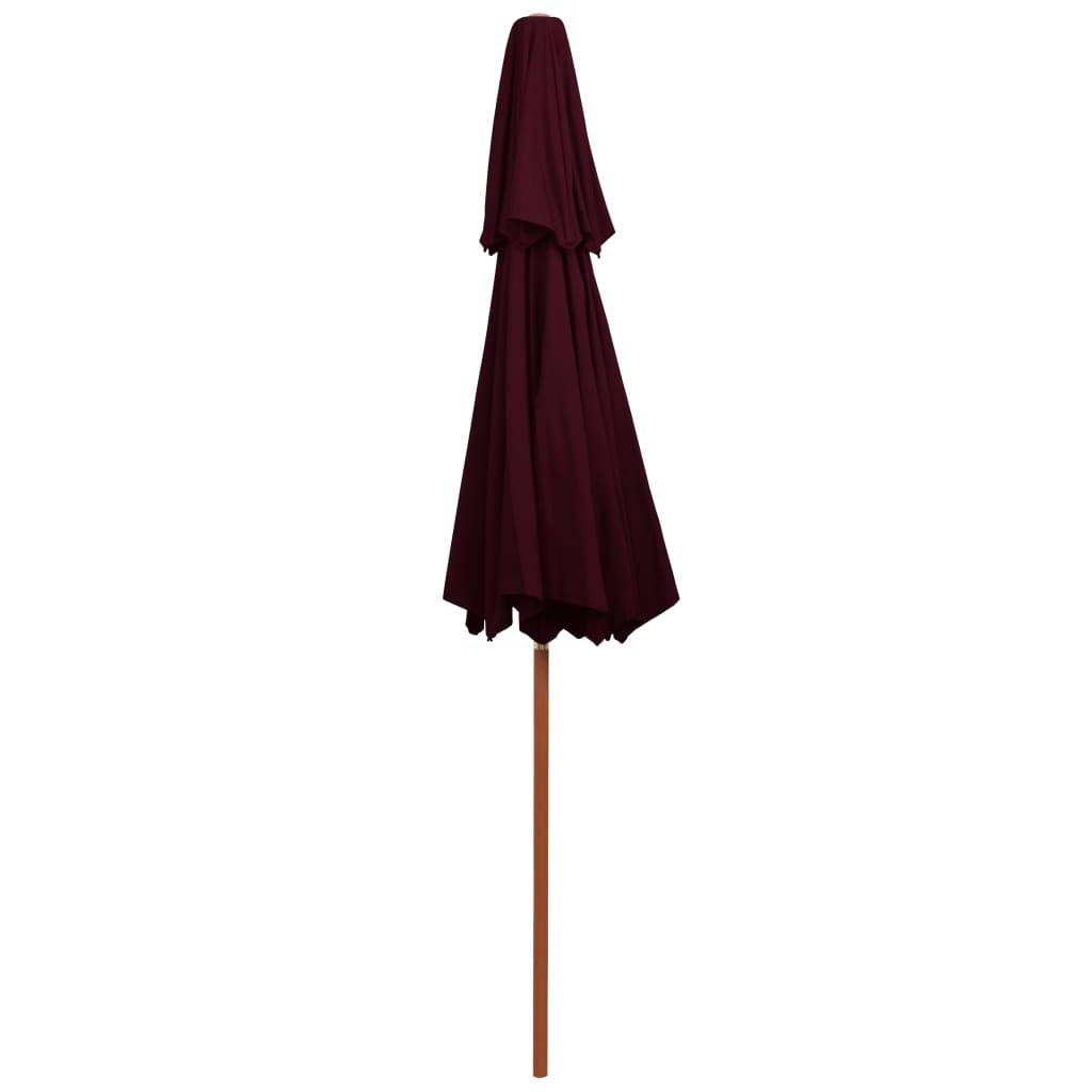Parasol à double auvent bois rouge bordeaux 270 x 270 x 256 cm - PANGIVO - Image 4
