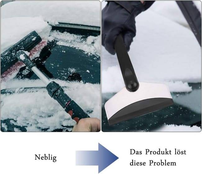 Grattoir à Glace,Grattoyeur de Glace Pelle à Neige Pelle de Déneigement pour Outil de Dépose de Pare-Brise Fenêtre de Voiture Outil d'urgence d'hiver- - Image 3