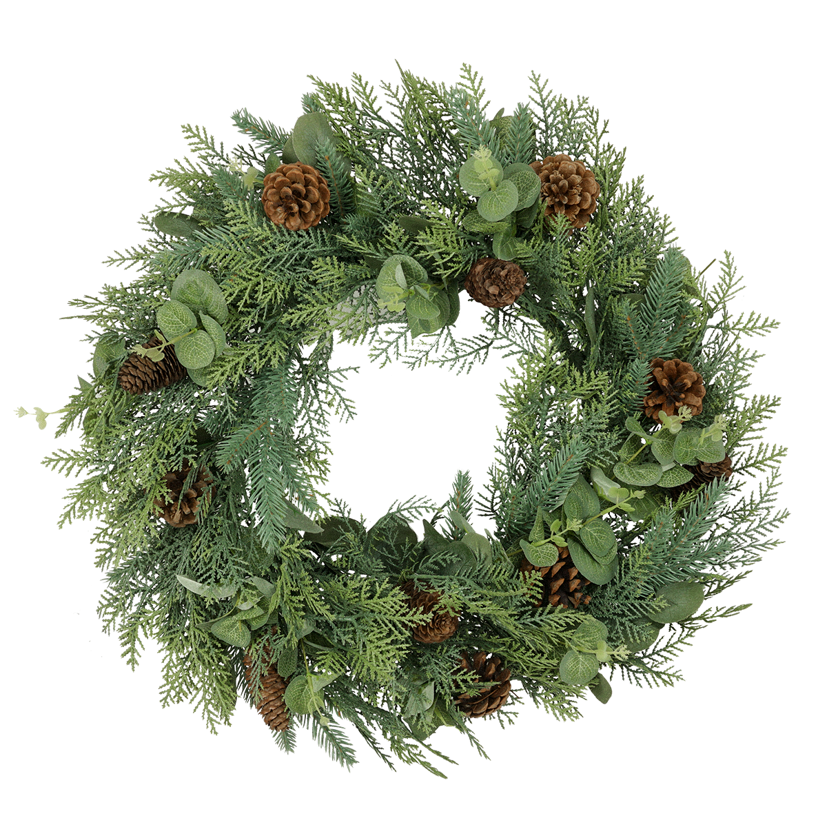 Couronne de Noël artificielle Ø60 cm - style evergreens - Little Grove - Image 1