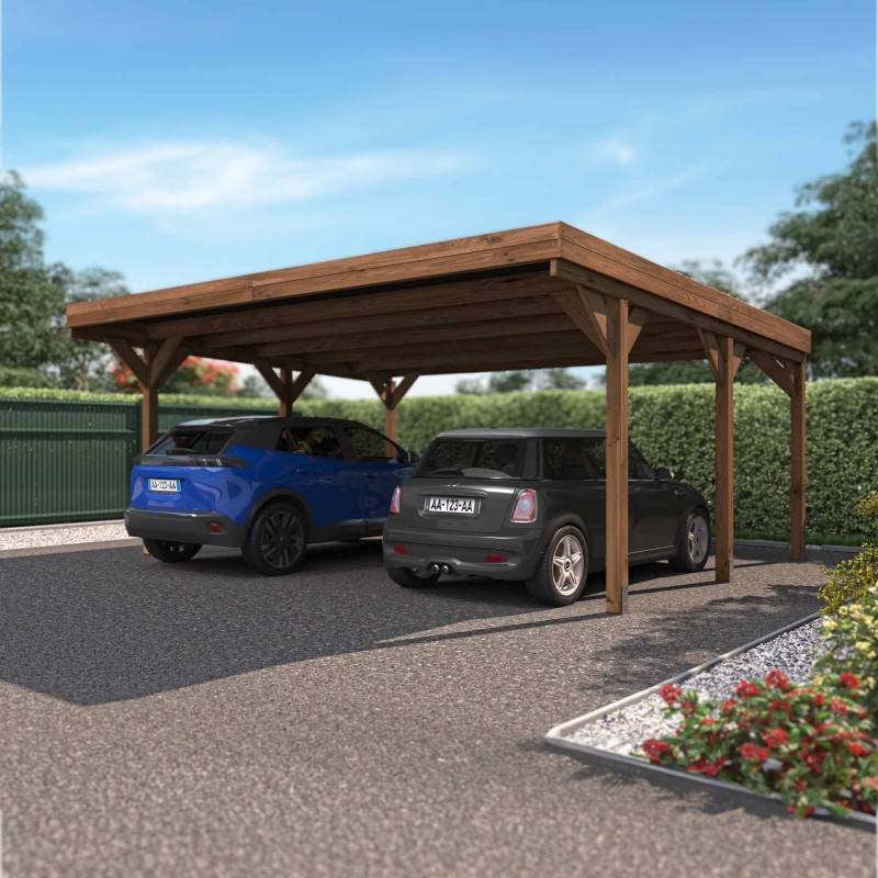 Cerland - Carport double bois 30,9 m² avec supports en H - Image 2
