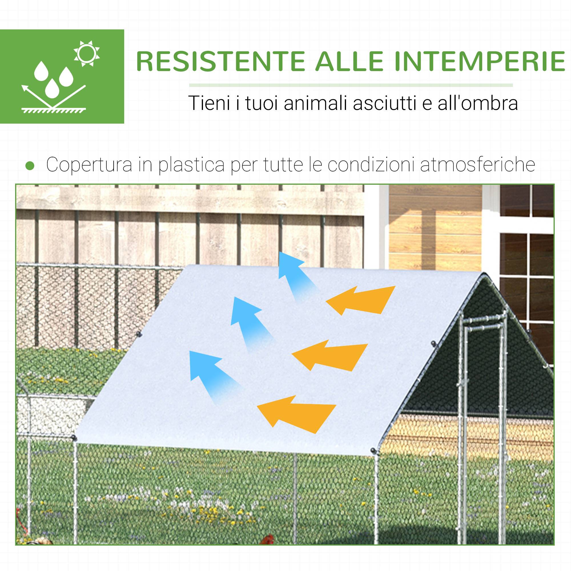 Enclos Poulailler Parc Volaille Acier Galvanisé Filet 3x8x2m Argenté - ComfortXL Outdoor Living - Image 6