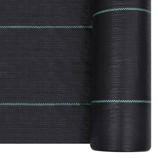 Toile de Paillage Anti-Mauvaises Herbes en PP Tissé pour Talus et Massif 2x5 m Noir - ComfortXL Outdoor Living - Image 2