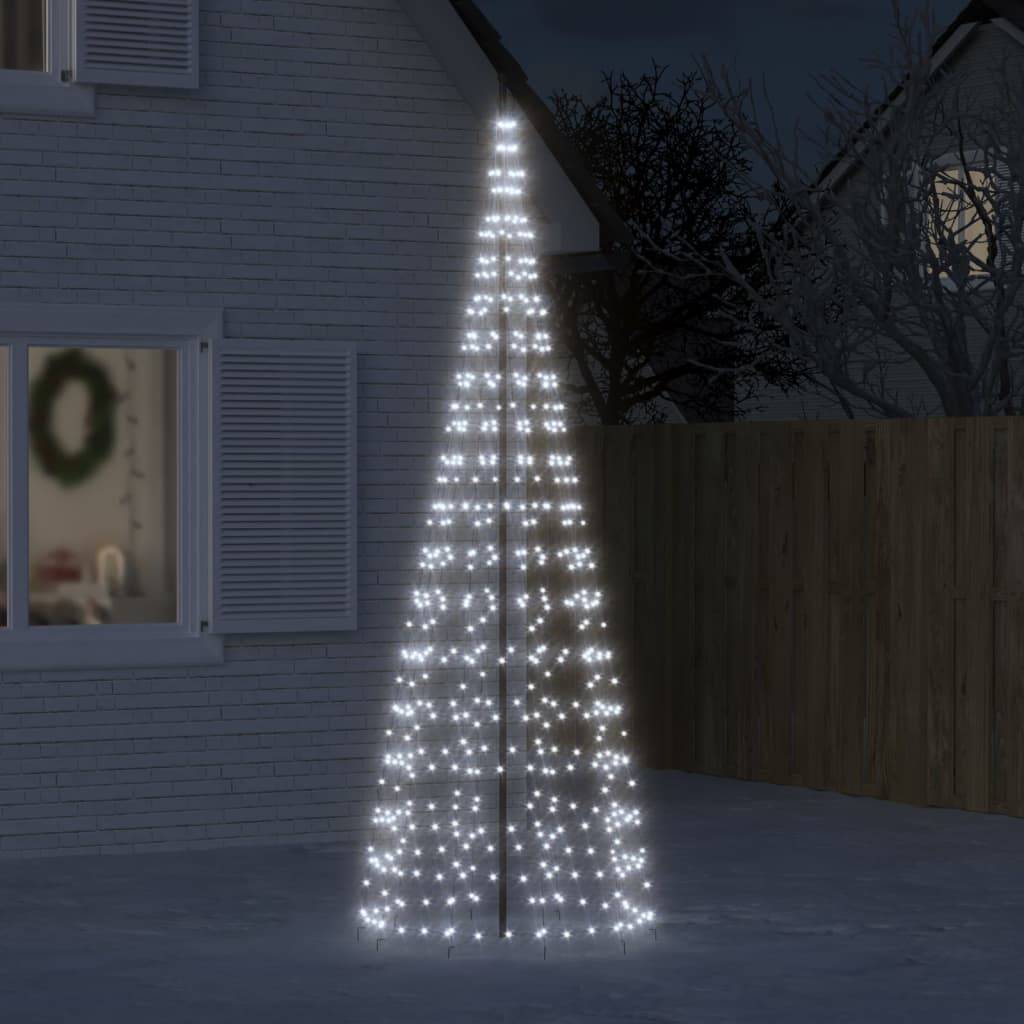 Sapin De Noël - Arbre de Noël lumineux sur mât de drapeau 550 LED blanc 300 cm - Image 2