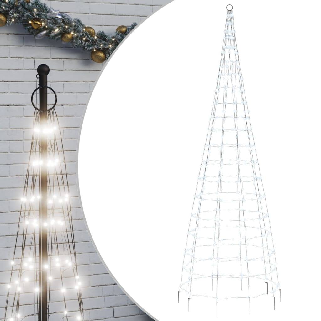 Sapin De Noël - Arbre de Noël lumineux sur mât de drapeau 550 LED blanc 300 cm - Image 1