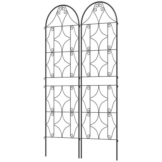 ComfortXL - Treillis plantes grimpantes métal noir 50 x 180 cm lot de 2 pour jardin antirouille - ComfortXL Outdoor Living - Image 1