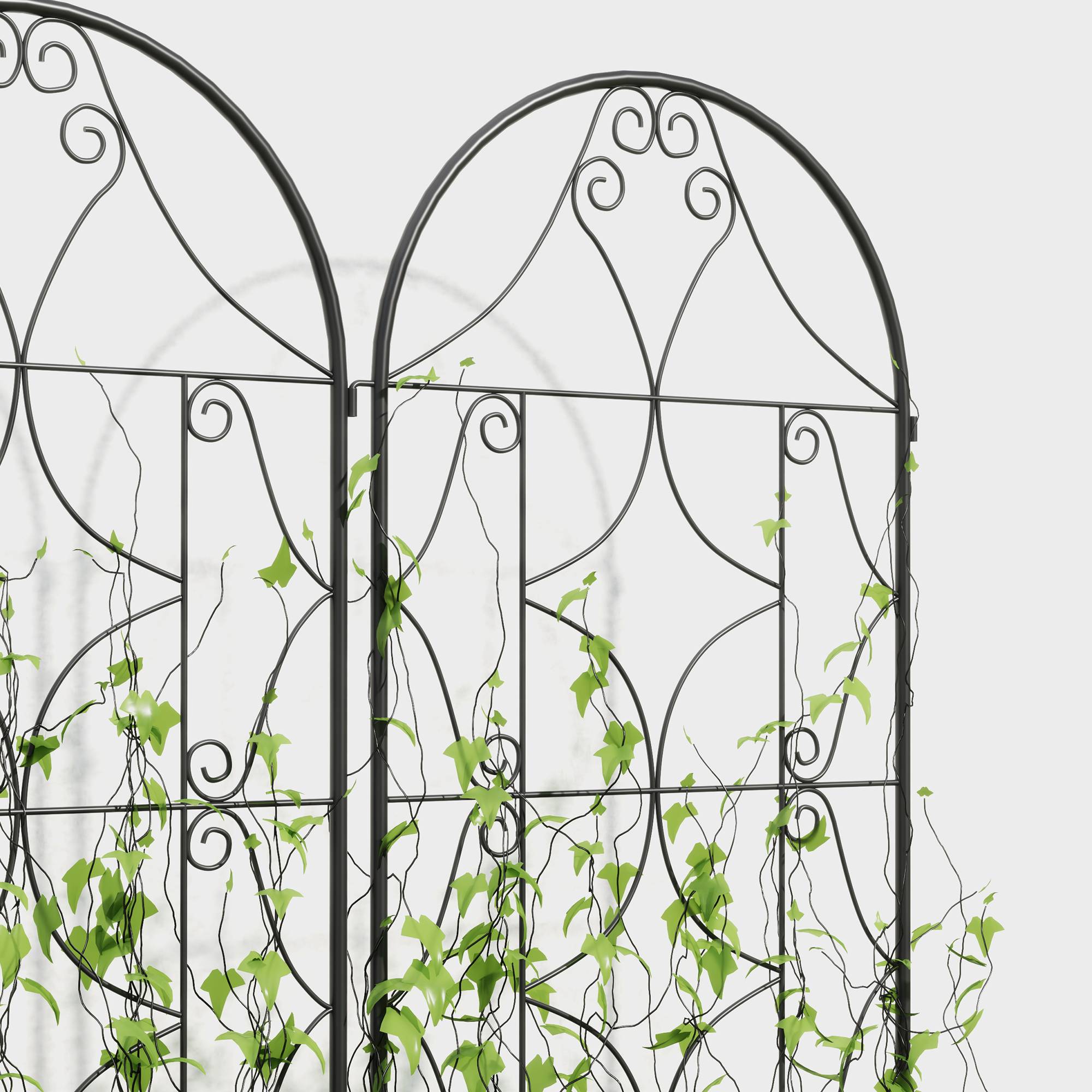 ComfortXL - Treillis plantes grimpantes métal noir 50 x 180 cm lot de 2 pour jardin antirouille - ComfortXL Outdoor Living - Image 9
