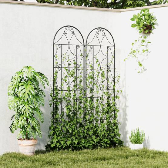 ComfortXL - Treillis plantes grimpantes métal noir 50 x 180 cm lot de 2 pour jardin antirouille - ComfortXL Outdoor Living - Image 3
