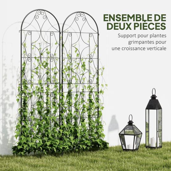 ComfortXL - Treillis plantes grimpantes métal noir 50 x 180 cm lot de 2 pour jardin antirouille - ComfortXL Outdoor Living - Image 5