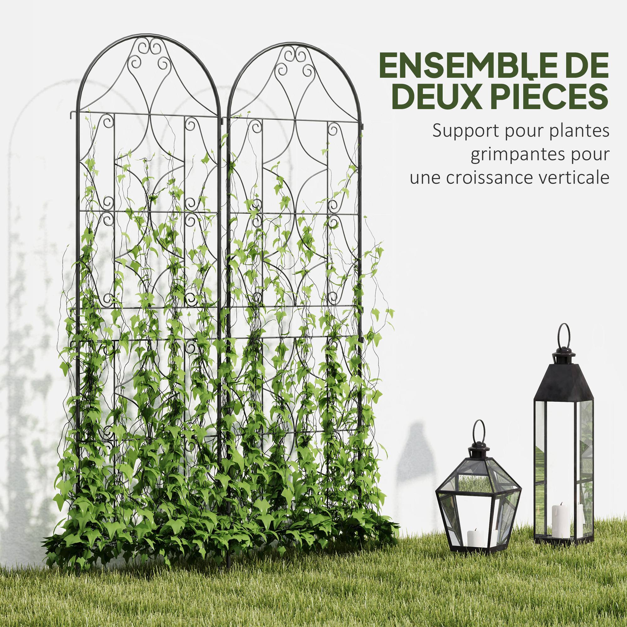 ComfortXL - Treillis plantes grimpantes métal noir 50 x 180 cm lot de 2 pour jardin antirouille - ComfortXL Outdoor Living - Image 5