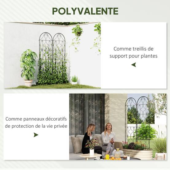 ComfortXL - Treillis plantes grimpantes métal noir 50 x 180 cm lot de 2 pour jardin antirouille - ComfortXL Outdoor Living - Image 7