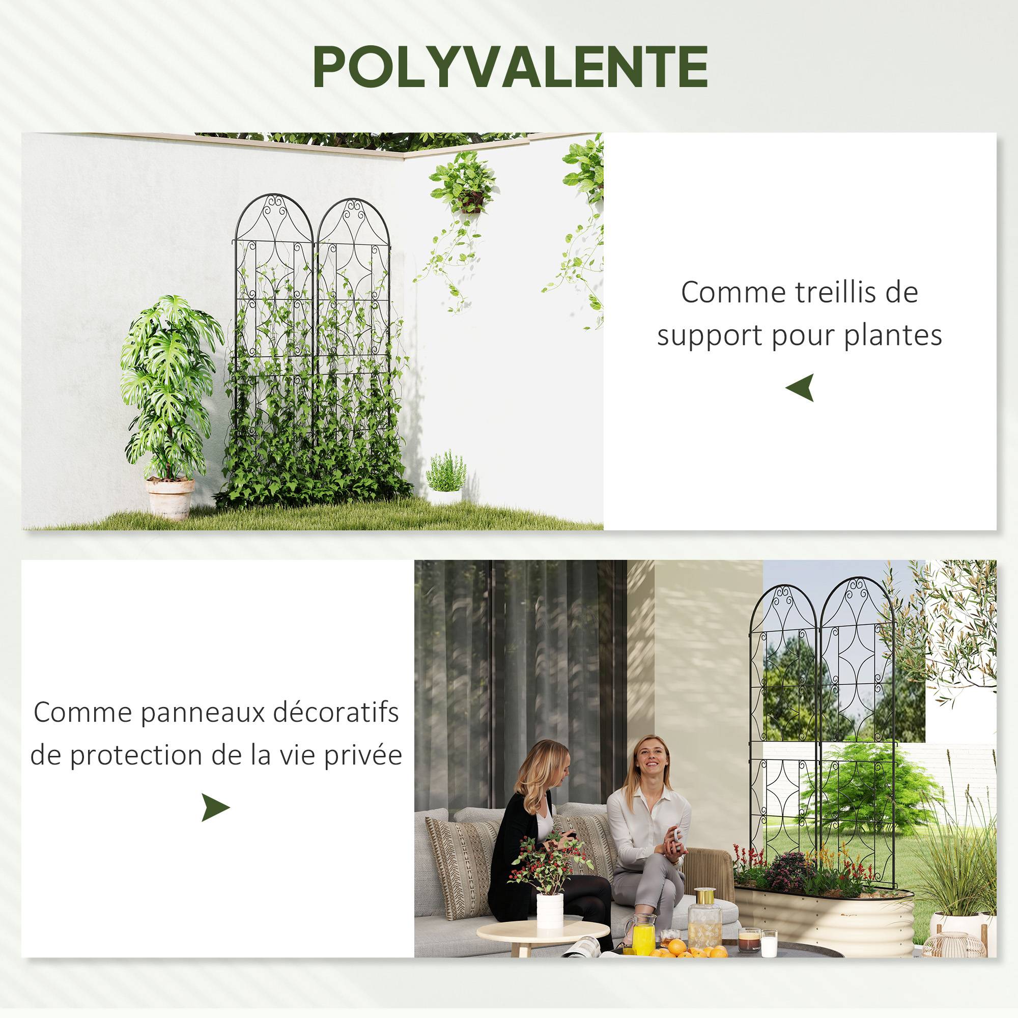 ComfortXL - Treillis plantes grimpantes métal noir 50 x 180 cm lot de 2 pour jardin antirouille - ComfortXL Outdoor Living - Image 7