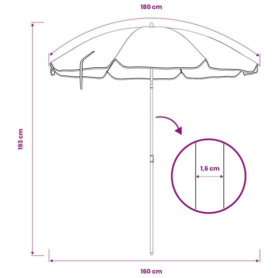Parasol de jardin polyester 170T bleu et blanc - PANGIVO - Image 8